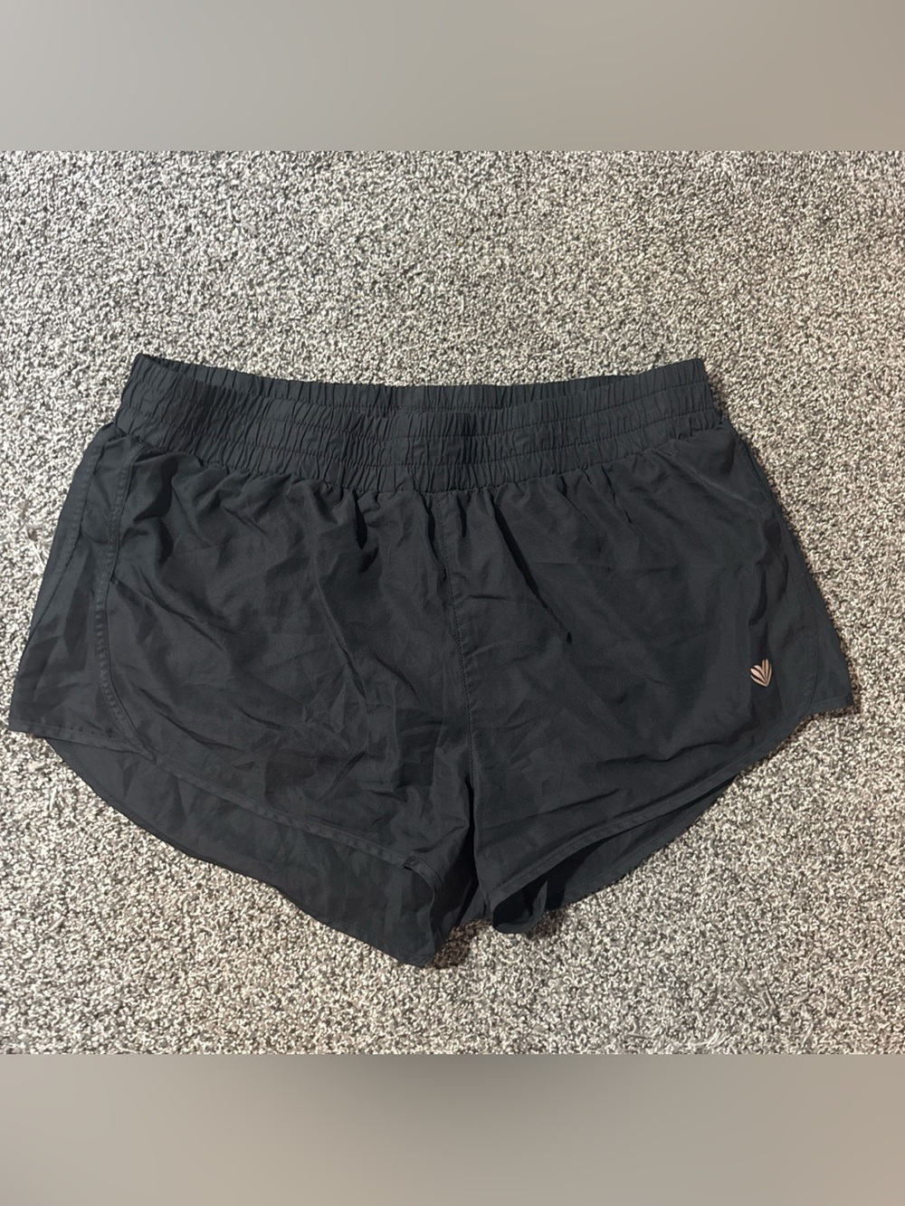 Forever 21 Black Lightweight Athletic Running Shorts Women (L) Large Zip Pocket